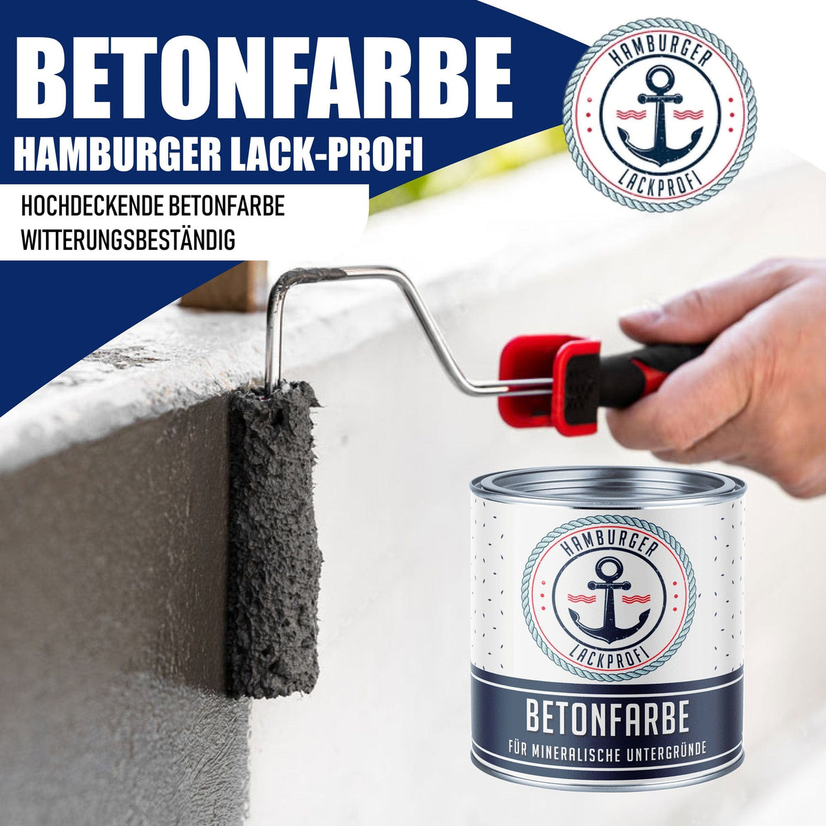 Betongfärg Ockragul RAL 1024 med målarset (X300) - Hamburger Lack-Profi, Bild 2