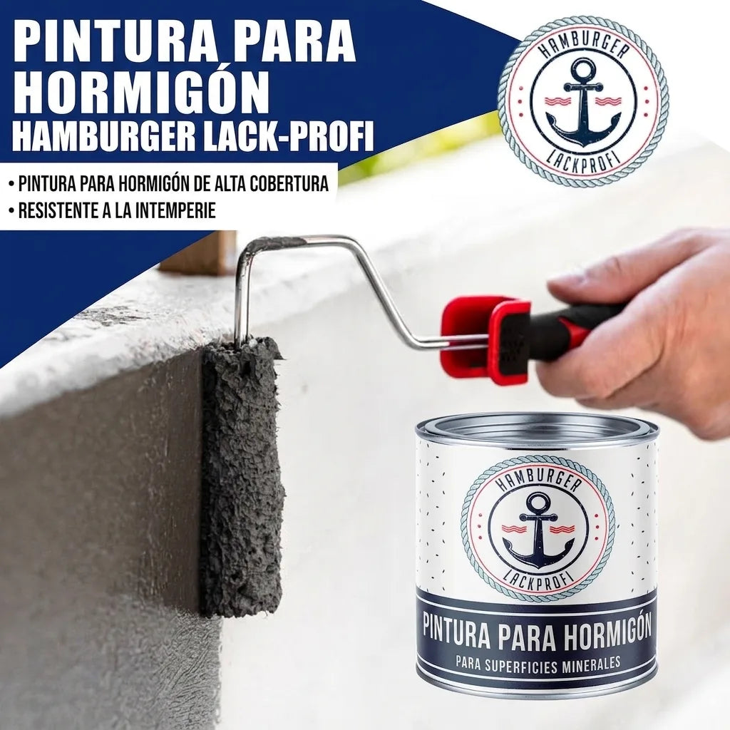Hamburger Lack-Profi Betongfärg Ljusgrå RAL 7035 - högtäckande fasadfärg Hamburger Lack-Profi