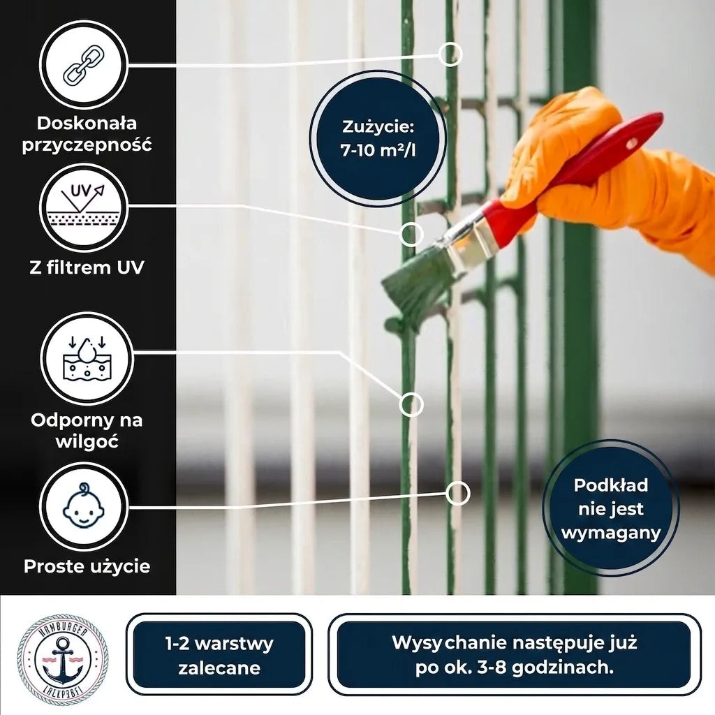 3 i 1 Bordeauxviolett RAL 4004 Rostskyddsfärg - Hamburger Lack-Profi