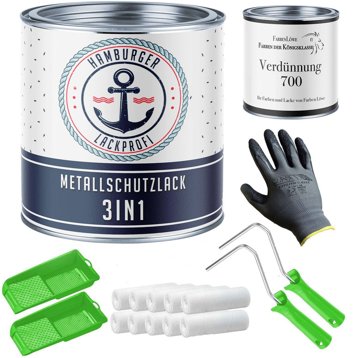 3 i 1 Ren orange RAL 2004 med målarset (X300) - Rostskydd - Hamburger Lack-Profi