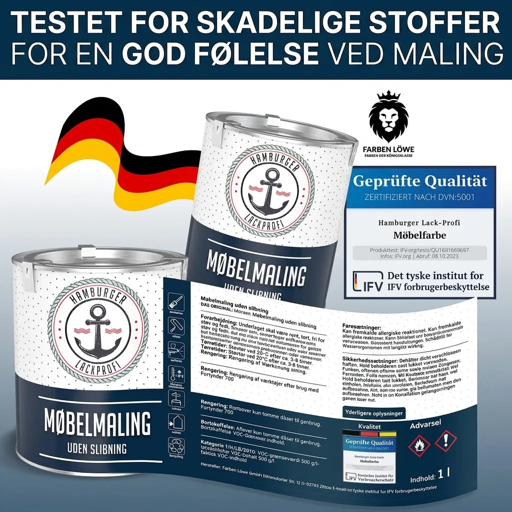 Möbelfarbe ohne Schleifen RAL 5009 Azurblau - Möbellack Hamburger Lack-Profi - Hamburger Lack-Profi
