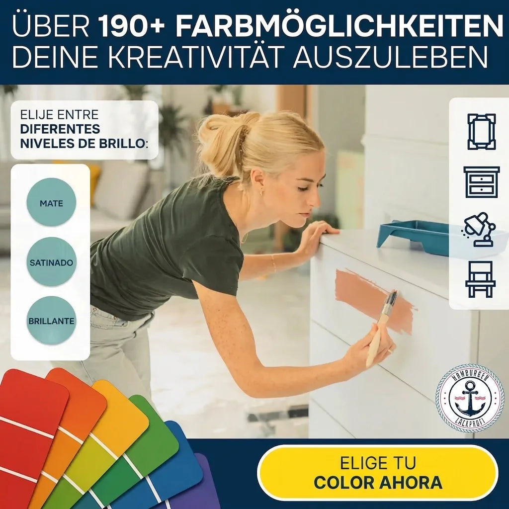 Möbelfarbe ohne Schleifen RAL 6034 Pastelltürkis - Möbellack Hamburger Lack-Profi - Hamburger Lack-Profi