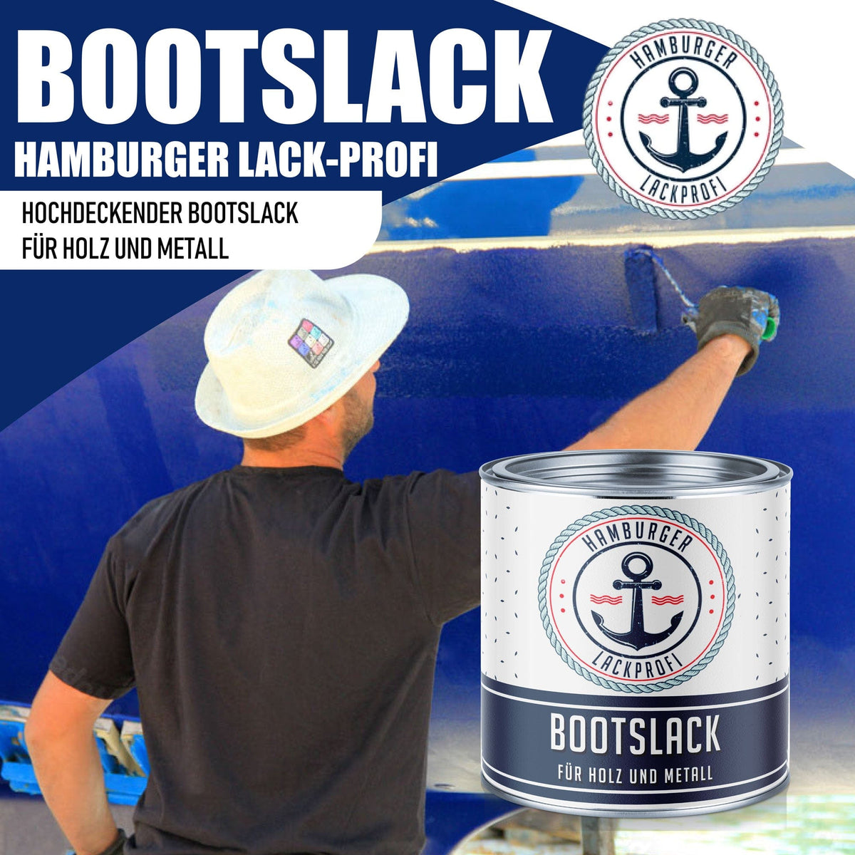 Båtlack Sandgul RAL 1002 med målarset (X300) - Hamburger Lack-Profi