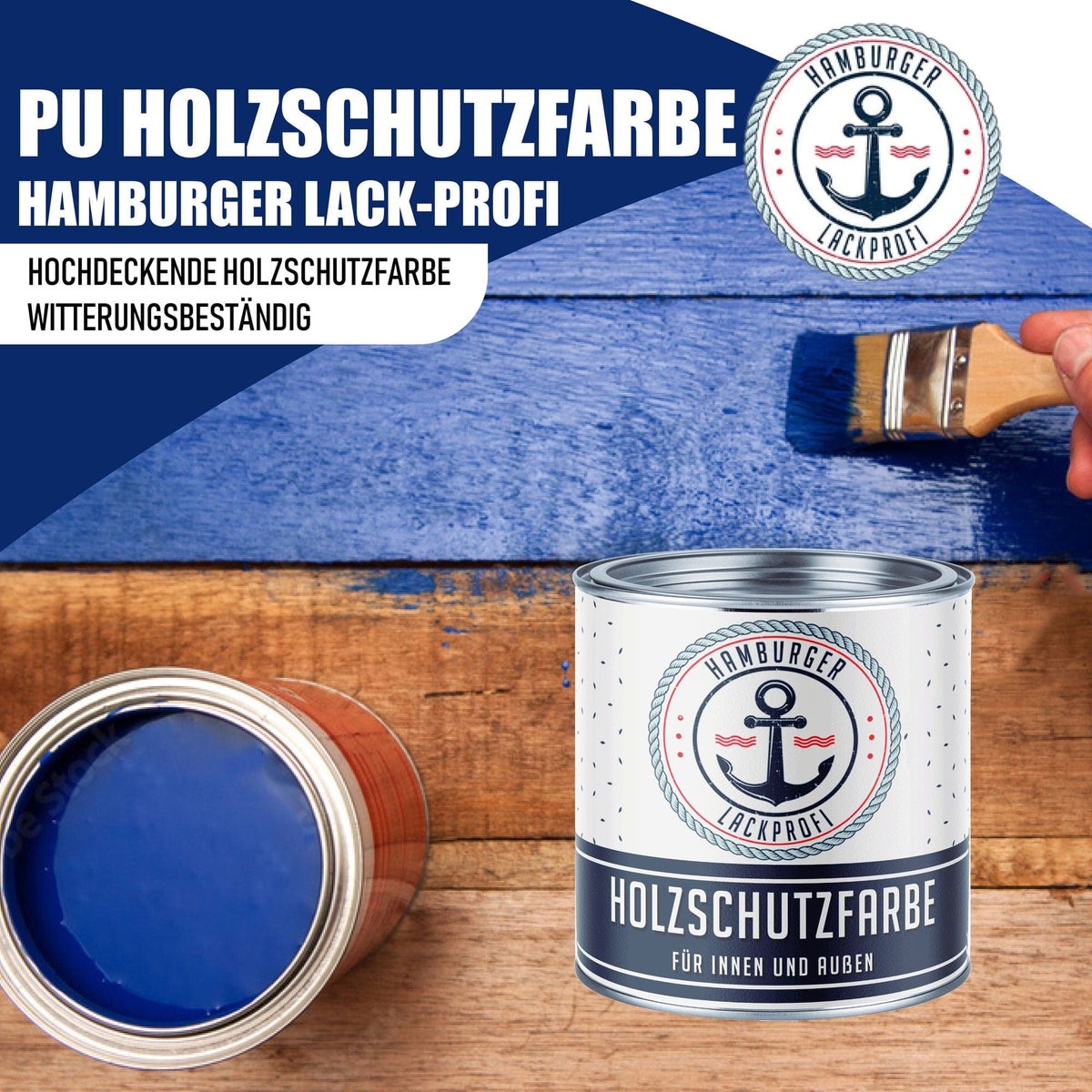 PU Träfärg Utomhus RAL 2000 Gulorange - Väderskyddsfärg - Hamburger Lack-Profi