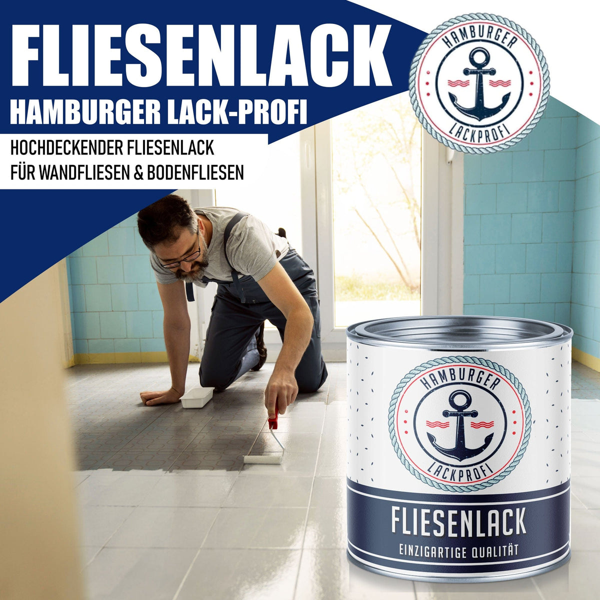 Hamburger Lack-Profi Fliesenlack Pastellorange RAL 2003 - hochdeckende Fliesenfarbe Orange - Hamburger Lack-Profi