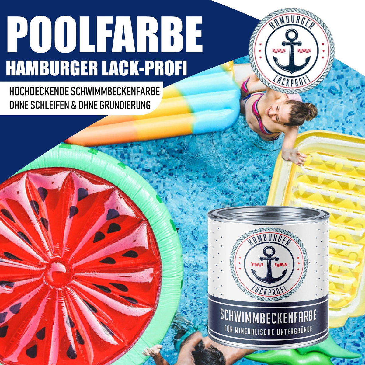 Poolfärg Bassängfärg i Opalgrön RAL 6026 med målarset (X500) - Hamburger Lack-Profi