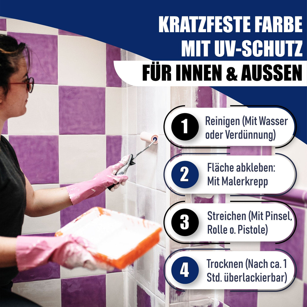 Hamburger Lack-Profi Fliesenlack Gelborange RAL 2000 - hochdeckende Fliesenfarbe Orange - Hamburger Lack-Profi
