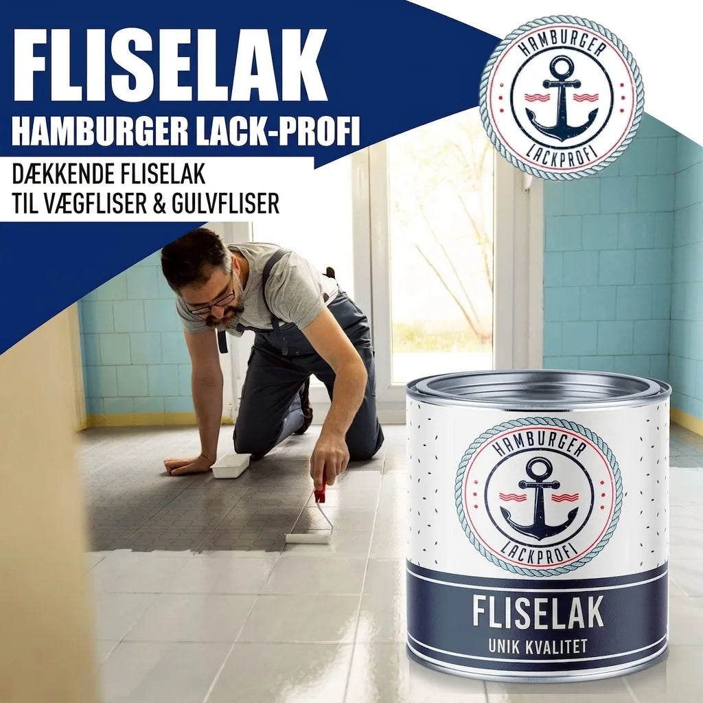 Hamburger Lack-Profi Fliesenlack Schiefergrau RAL 7015 - hochdeckende Fliesenfarbe Grau - Hamburger Lack-Profi