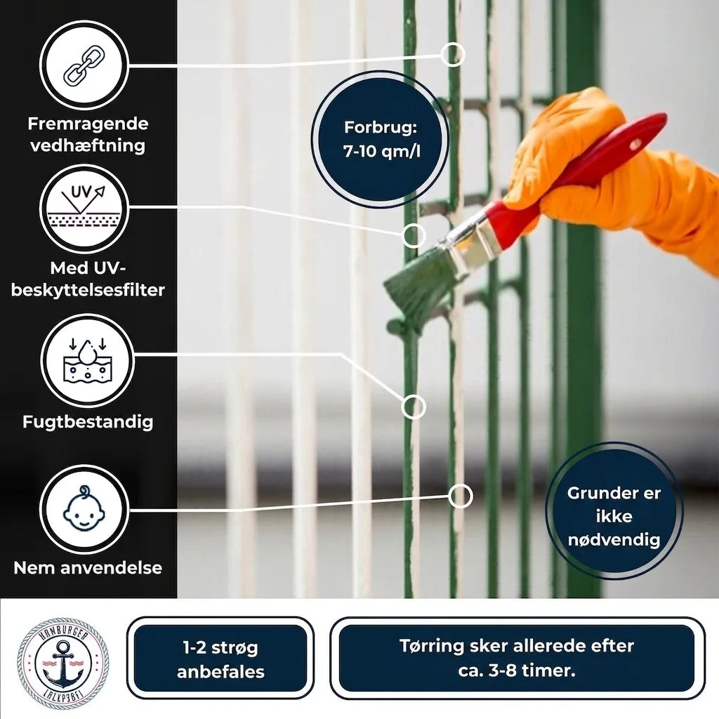 3 i 1 Påskliljegul RAL 1007 Rostskyddsfärg - Hamburger Lack-Profi