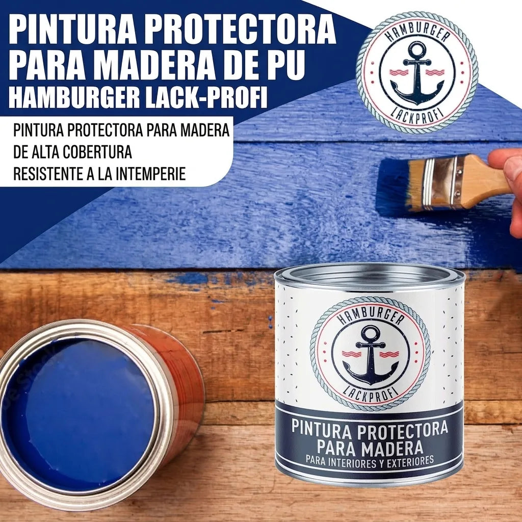 PU Träfärg Utomhus RAL 8017 Chokladbrun - Väderskyddsfärg - Hamburger Lack-Profi