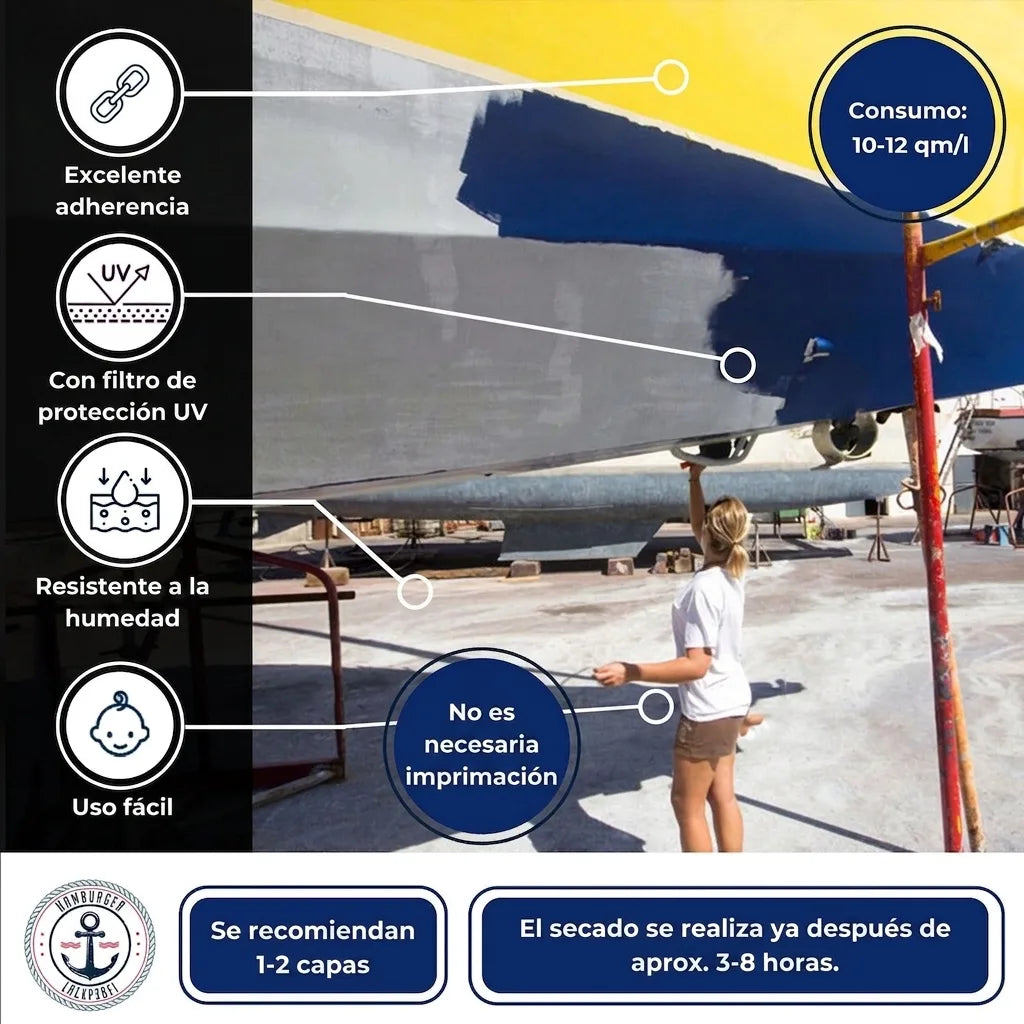 Båtlack Trafikblå RAL 5017 Hamburger Lack-Profi