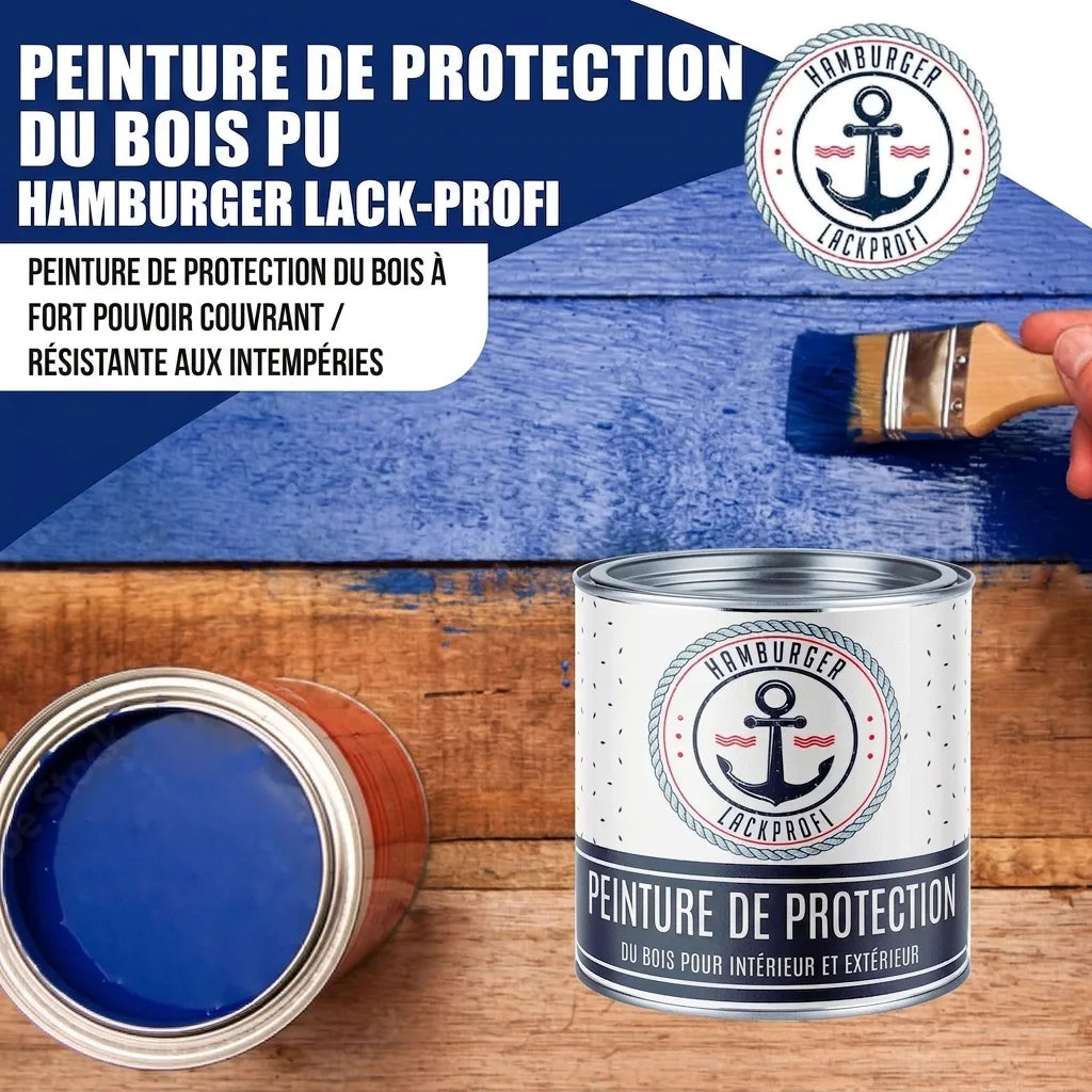 PU Holzschutzfarbe RAL 8022 Schwarzbraun - Wetterschutzfarbe - Hamburger Lack-Profi