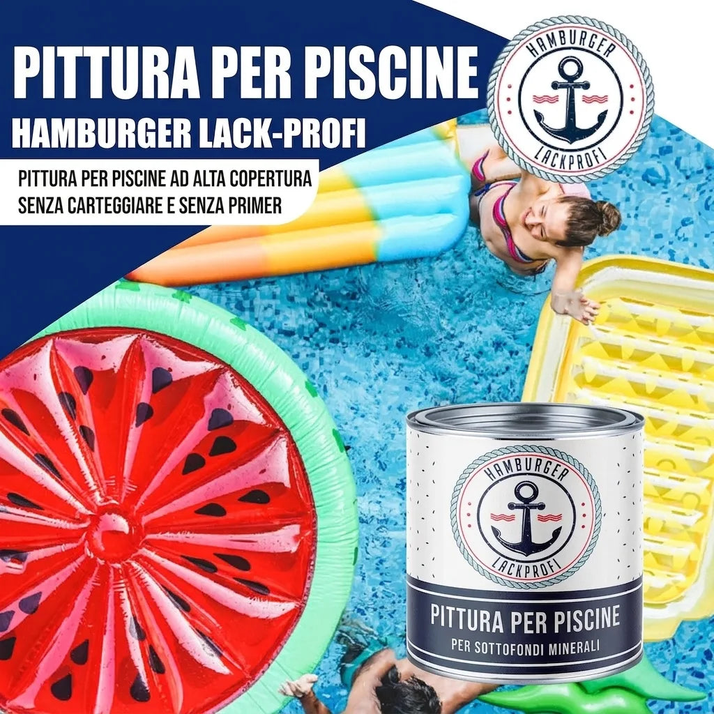 Poolfärg Vitaluminium RAL 9006 - högtäckande poolfärg Hamburger Lack-Profi