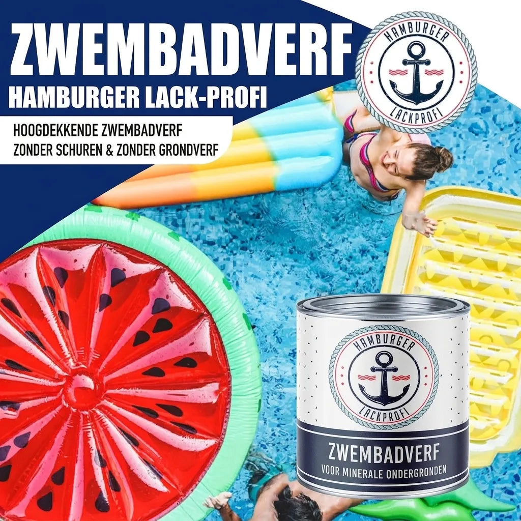 Poolfärg Karminröd RAL 3002 - högtäckande poolfärg Hamburger Lack-Profi