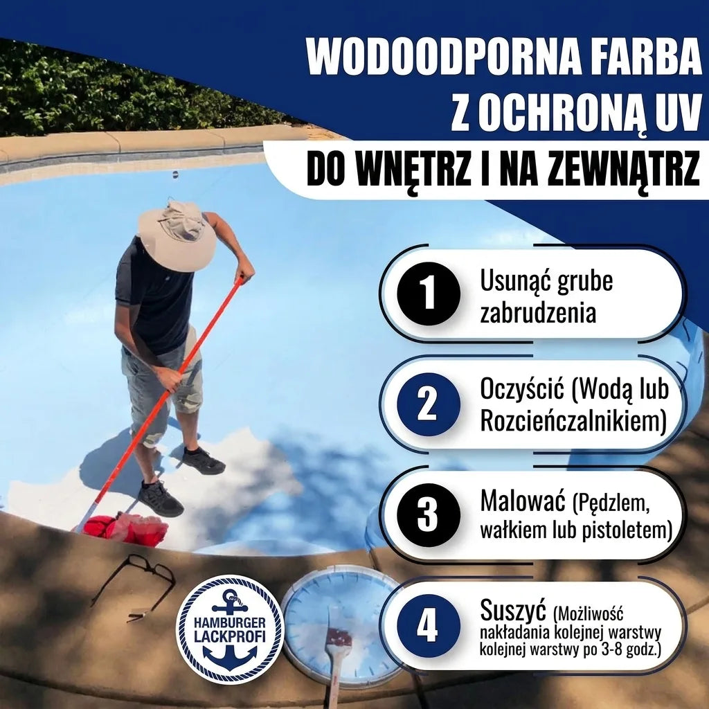 Poolfärg Elfenben RAL 1014 - högtäckande poolfärg Hamburger Lack-Profi