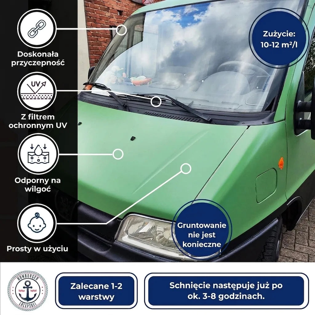 2K Billack Gråbrun RAL 8019 - Högtäckande & rostskyddande Hamburger Lack-Profi