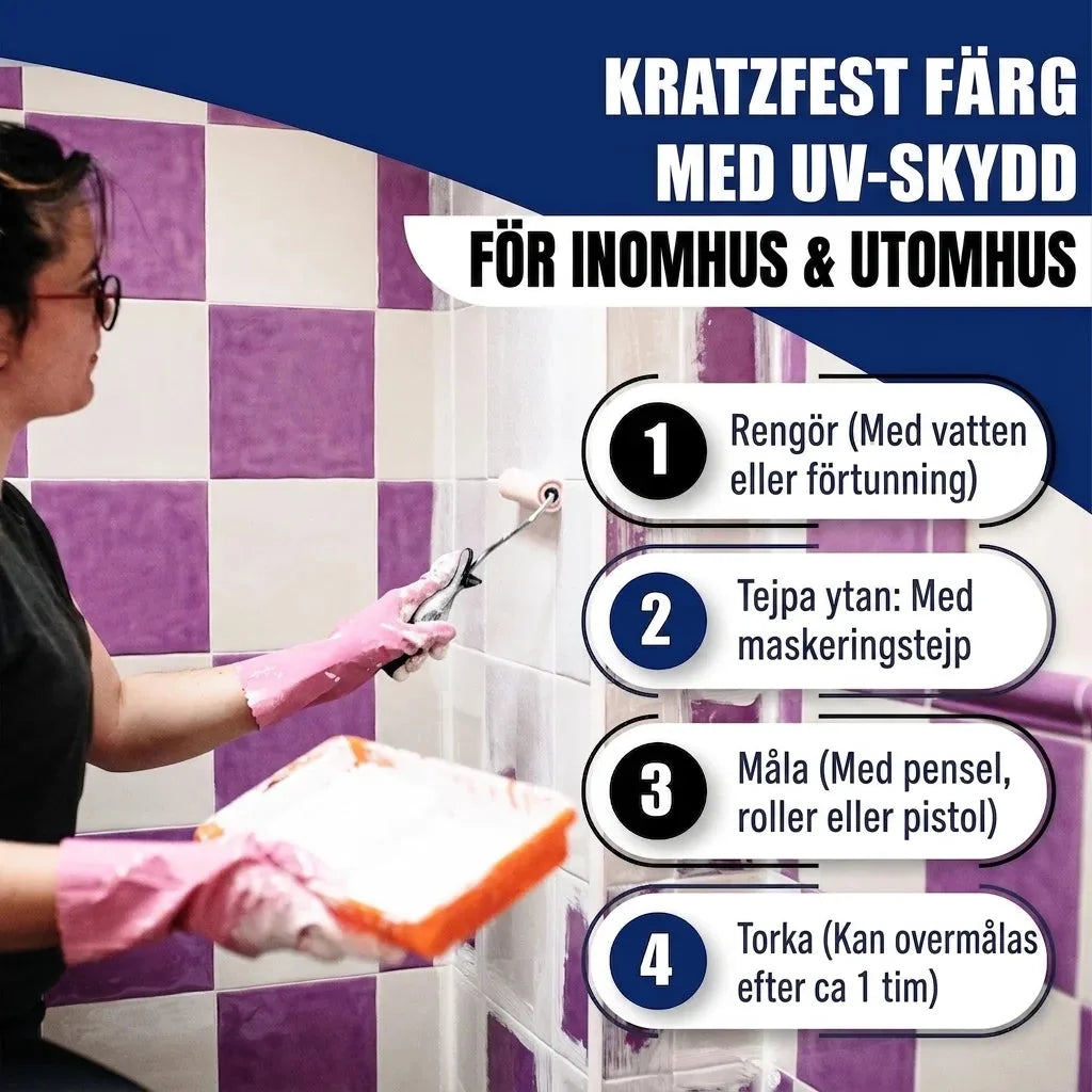 Kakelfärg i Trafiksvart RAL 9017 - Kakellack med målarset (X300) - Hamburger Lack-Profi