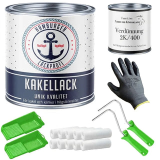 Kakelfärg - Kakellack med målarset (X300) - Hamburger Lack-Profi