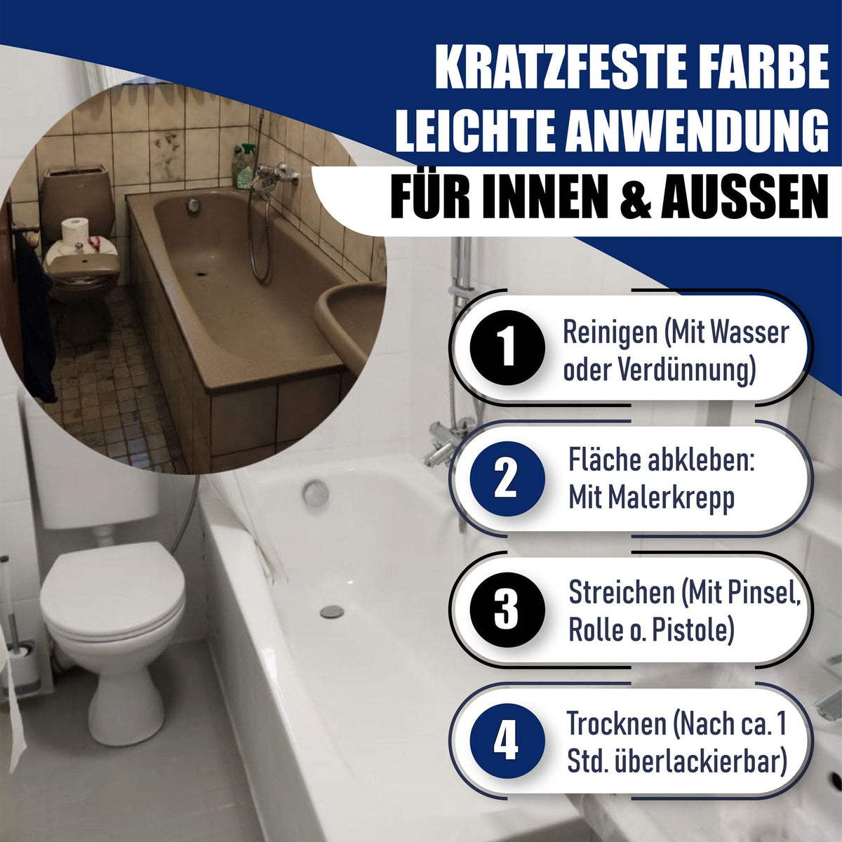 2K Badkarslack Beigebrun RAL 8024 med målarset (X500) - Blank / Sidenmatt / Matt - Hamburger Lack-Profi
