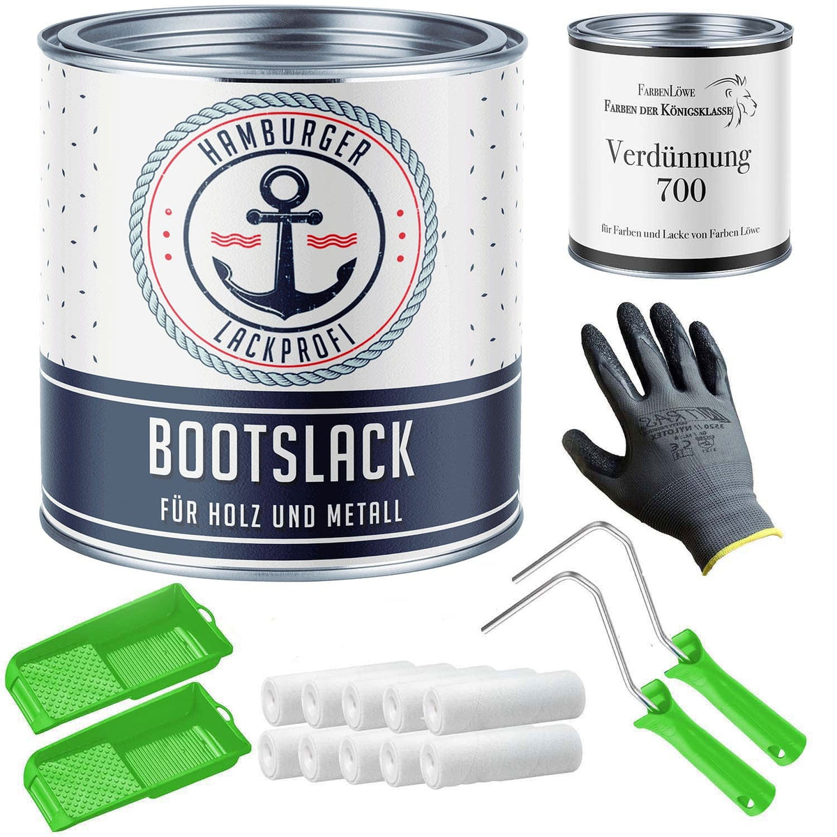 Båtlack Signalgul RAL 1003 med målarset (X300) - Hamburger Lack-Profi
