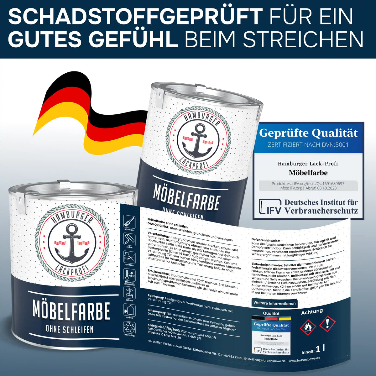 Möbelfarbe ohne Schleifen RAL 1000 Grünbeige - Möbellack Hamburger Lack-Profi - Hamburger Lack-Profi