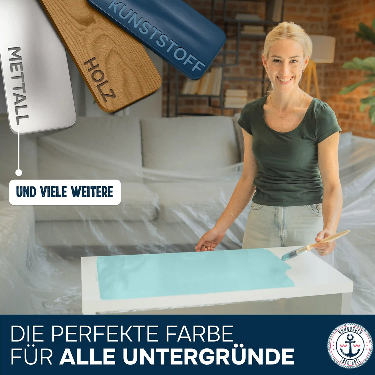 Möbelfarbe ohne Schleifen RAL 7021 Schwarzgrau - Möbellack Hamburger Lack-Profi - Hamburger Lack-Profi