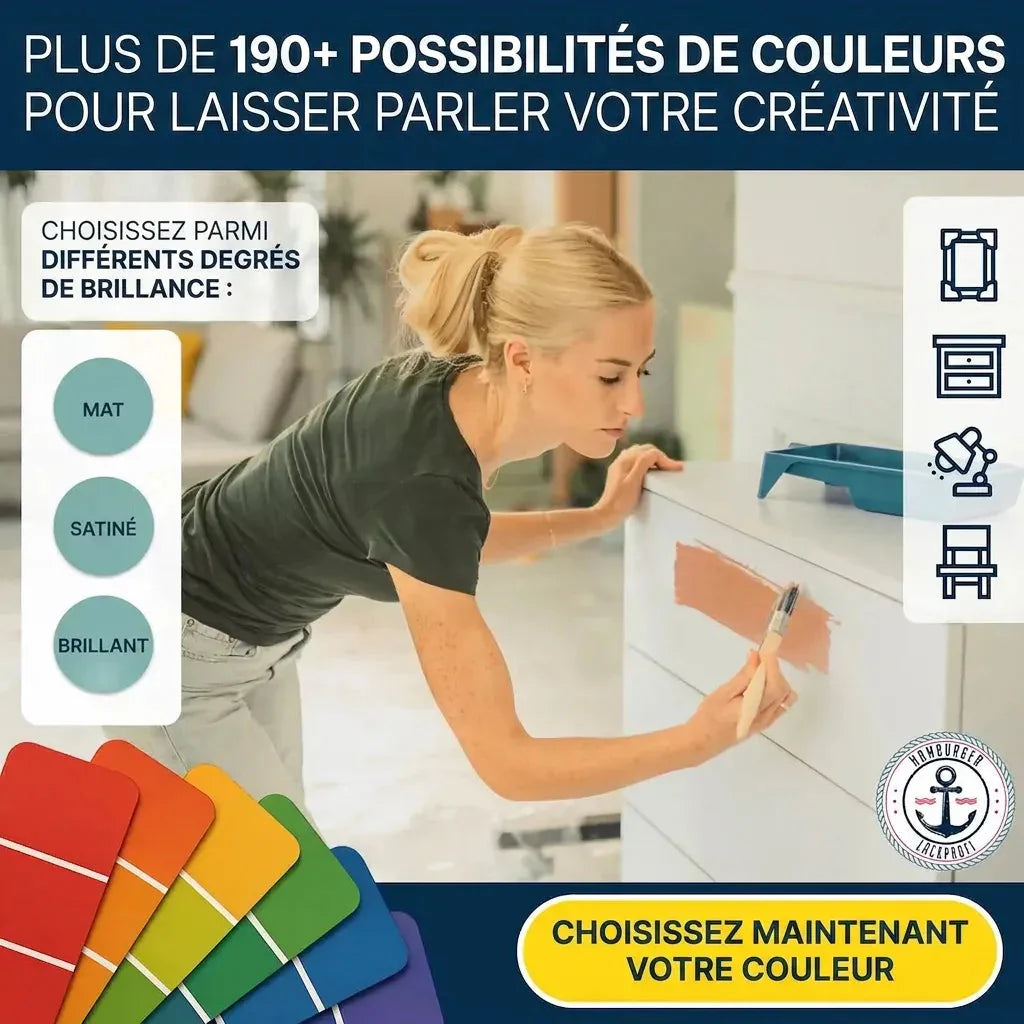 Möbelfarbe ohne Schleifen RAL 5009 Azurblau - Möbellack Hamburger Lack-Profi - Hamburger Lack-Profi