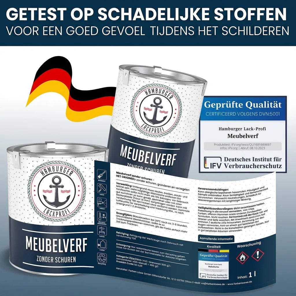 Möbelfarbe ohne Schleifen RAL 5017 Verkehrsblau - Möbellack Hamburger Lack-Profi - Hamburger Lack-Profi